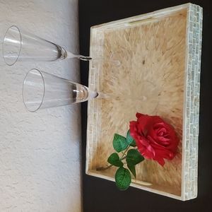 New! Mother of Pearl Decorative Tray